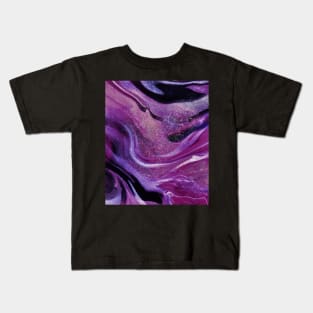 Shiny Purple Abstract Art Kids T-Shirt